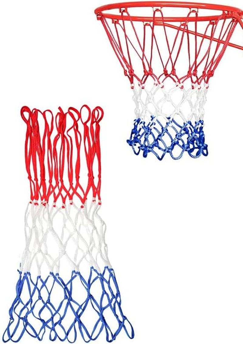 Shuoteng Basketball Hoop Ring Rim Goal Net, 1Pc Heavy Duty Basketball Hoop Net, Polyester Braided Multicolor Basketball Net Replacement image number 4