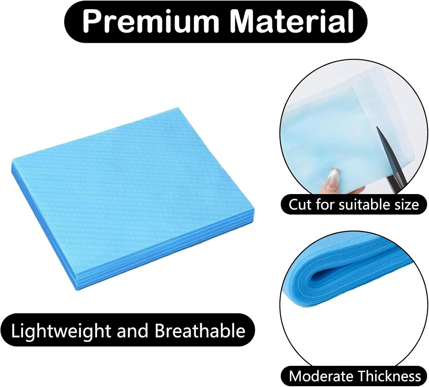 200Pcs Nail Dust Collector Filters - Breathable Non-Woven Paper for Multifunctional Nail Vacuum Accessories - Self-Resizing and Blue image number 1