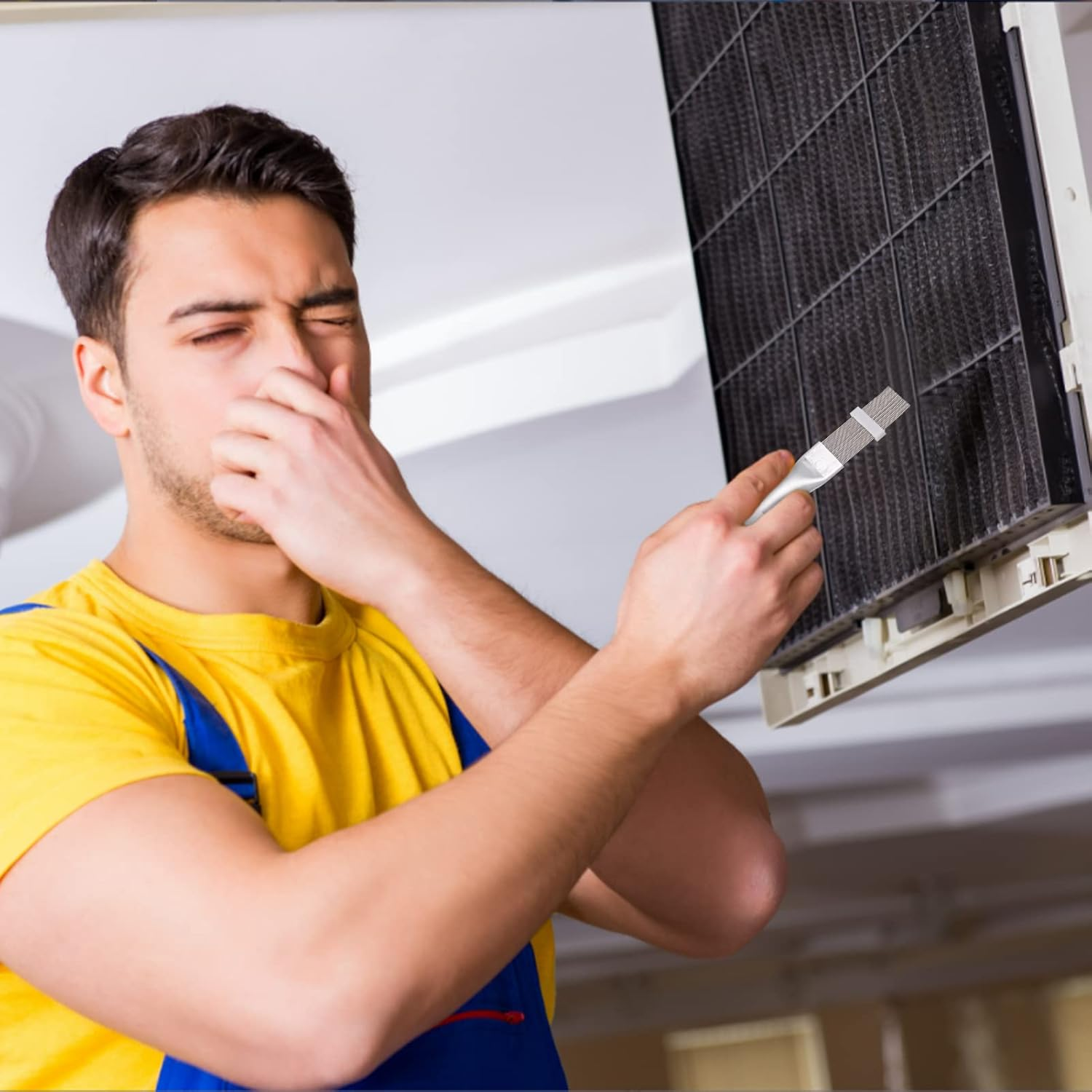 Tao Pipe 2 Pieces Air Conditioning Condenser Fin Comb, Fin Cleaning Brush, Air Conditioning, Fin Comb Spool Cleaning Whisk Brush, Metal Fin Evaporator Cooler Repair Tool image number 4