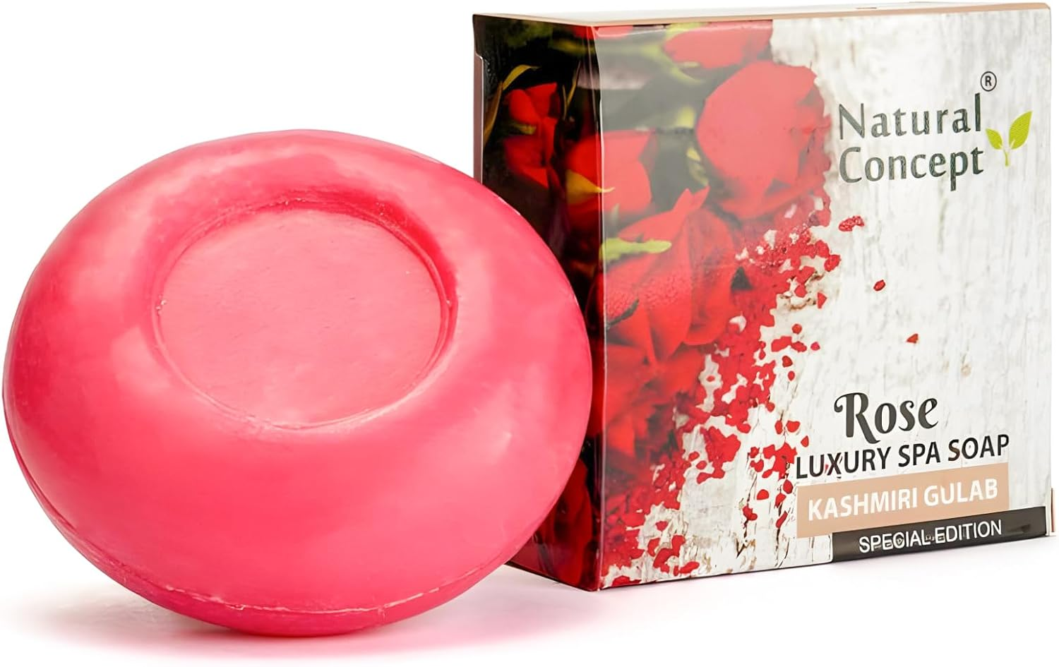 Natural Concept Rose Soap for Men & Women 100G Pack of 4 (Contains Pure Coconut Oil, Vegan, Skin-Friendly with 5.5 Ph, for Face, Body and Hair, Gentle and Moisturizing) image number 3