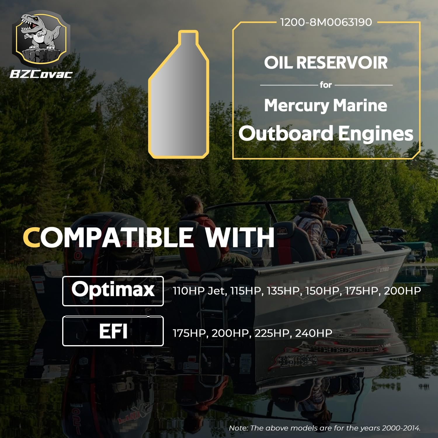 833069T9 Oil Tank for Mercury Optimax and EFI Outboard Engines, 1200-8M0063190 Oil Reservoir image number 6