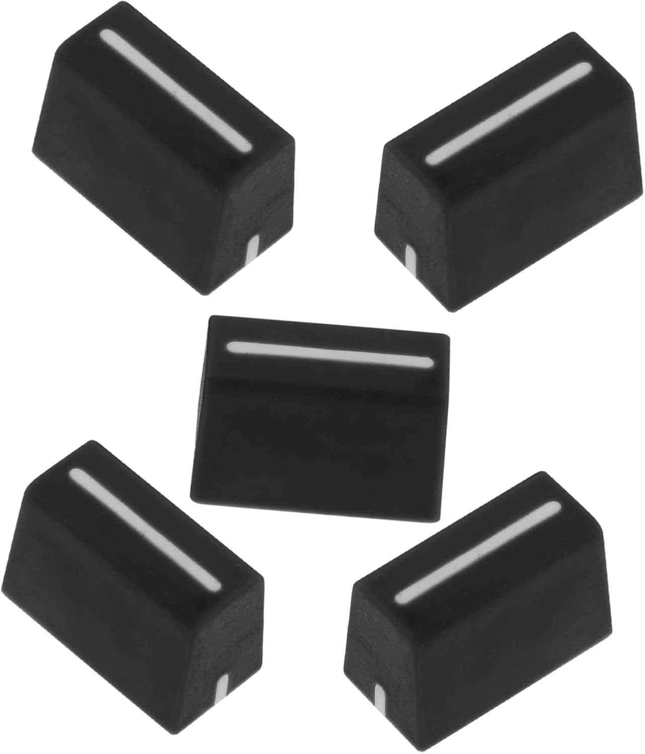 Vaguelly 5Pcs Grey 4Mm Hole Fader Cap Replacement for Mixer Console Slider Knobs Dj Deck Straight Slide Buttons Accessories