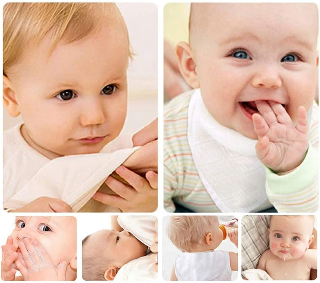 10 Pack Muslin Face Cloths, 12X12 Inch Cotton Muslin Cloths Muslin Pack Facial Towels Reusable Cleansing Cloths Remover for Makeup Removal Facial Face Cleaning(Blue Edge) - Blue Edge image number 2