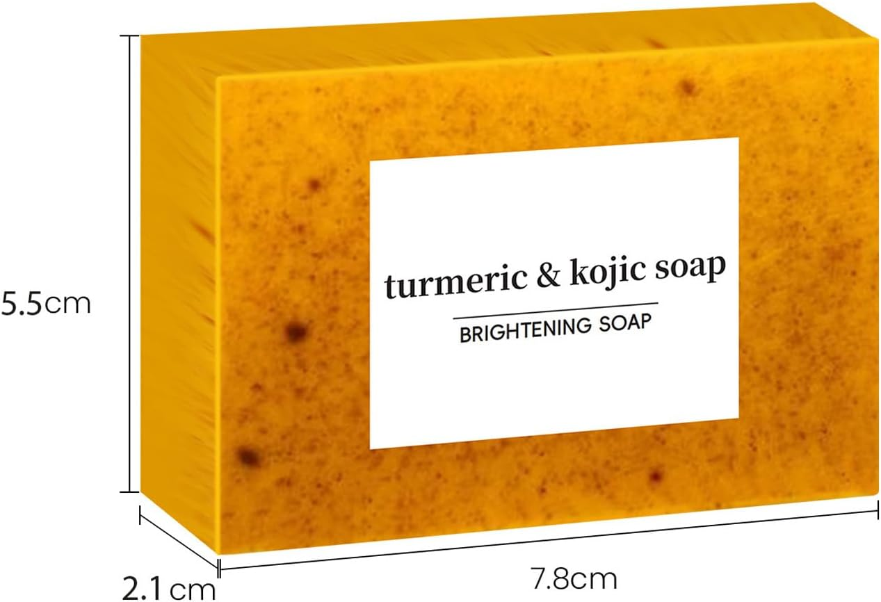 Turmeric Kojic Acid Cleansing Soap, Turmeric Soap Bar for Face and Body (2 Pcs) image number 4