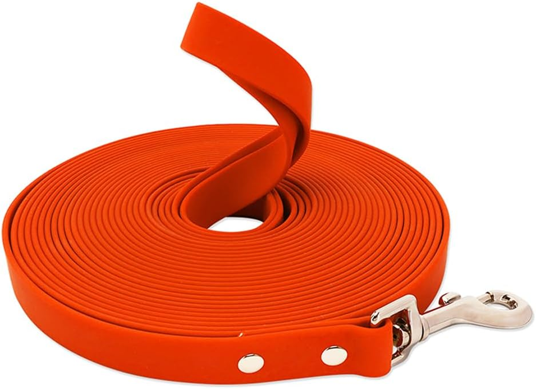Waterproof Training Dog Leash | 300CM Standard Dog Leash Suitable for Training Small Medium Large Dogs | Easy to Clean Long Dog Leash with Recall Long Lead. (Orange, 300CM)