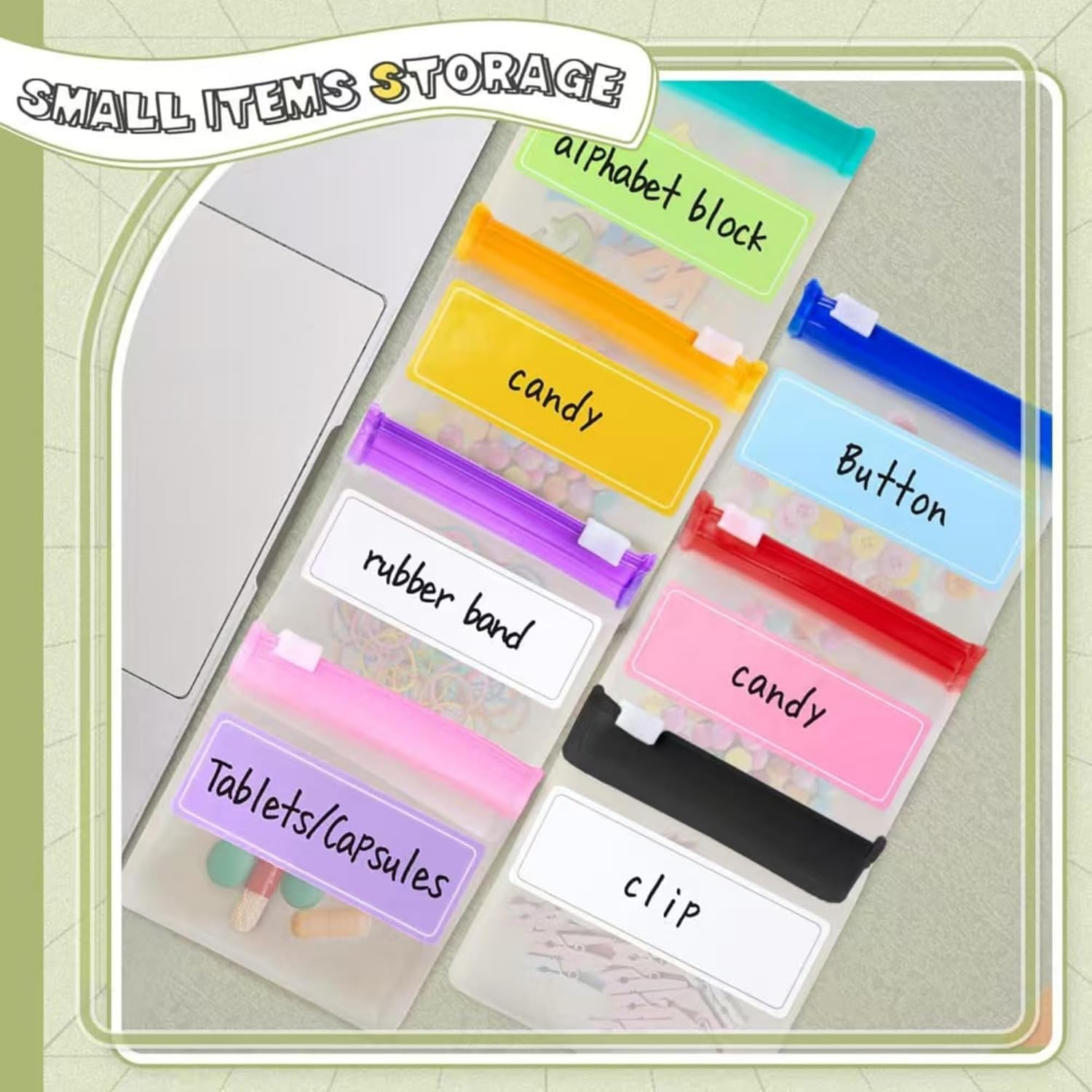 XFJSAK 29-Piece Zipper Pill Pouch Set - Reusable Clear Plastic Pill Pouches with Slide Lock - Travel Medication Organizer image number 1