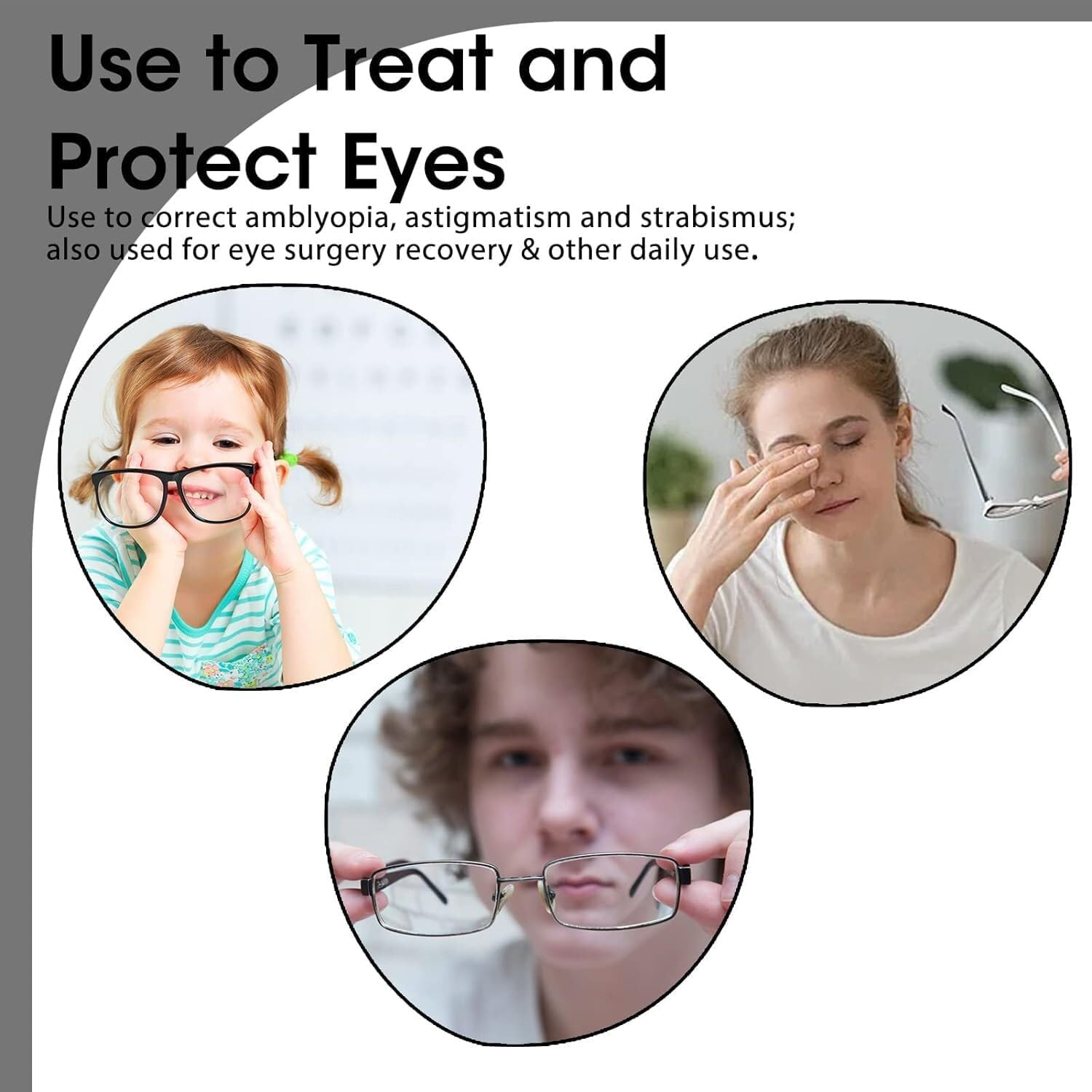 2 Eye Patches for Adults and Kids, 3D Adjustable Eyepatch, Eye Patch Single Eyes Patch Pirate Eyes Patch image number 3