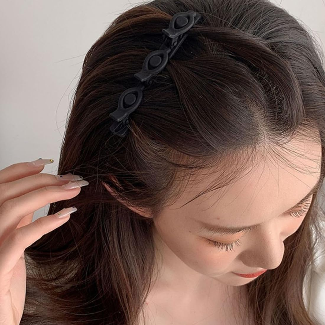 Bangs Hairstyle Hairpin, Headband with Clips and Prongs for Women, Hairstyle Aid Headband with Clips, Hairpins Hairdressing Supplies Women