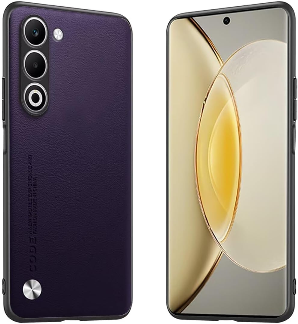 Longstong Mobile Phone Case Suitable for Oppo A5X (6.67 Inches), Code Series Metal Leather Case Protective Cover - Orange