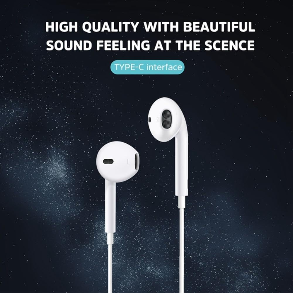 KIVEE MT31 Earphone with Type-C Interface 1.2M White image number 2
