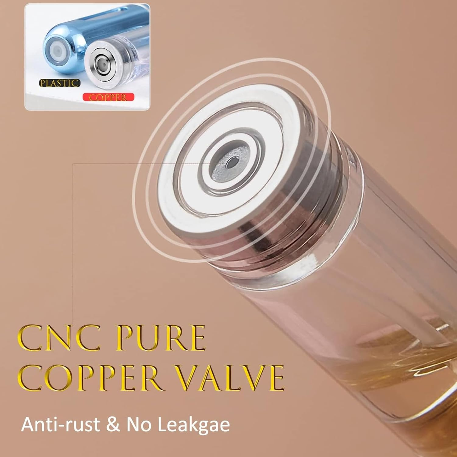 CVNRCLP 5Ml Travel Perfume Atomizer Spray Bottle &ndash; Leak-Proof Mini Refillable Perfume Dispenser for Men and Women - Gift in Elegant Gold Finish image number 2