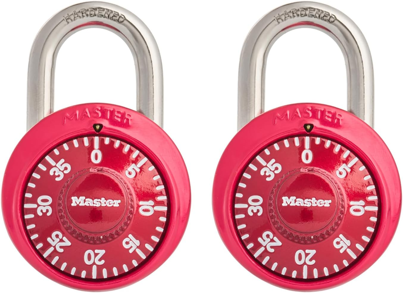 Master Lock 1530T Combination Padlock, Bright Metallic, Each Pack Contains 2 Locks, Colors May Vary, Pack of 4 - 2 Count (Pack Of 1)
