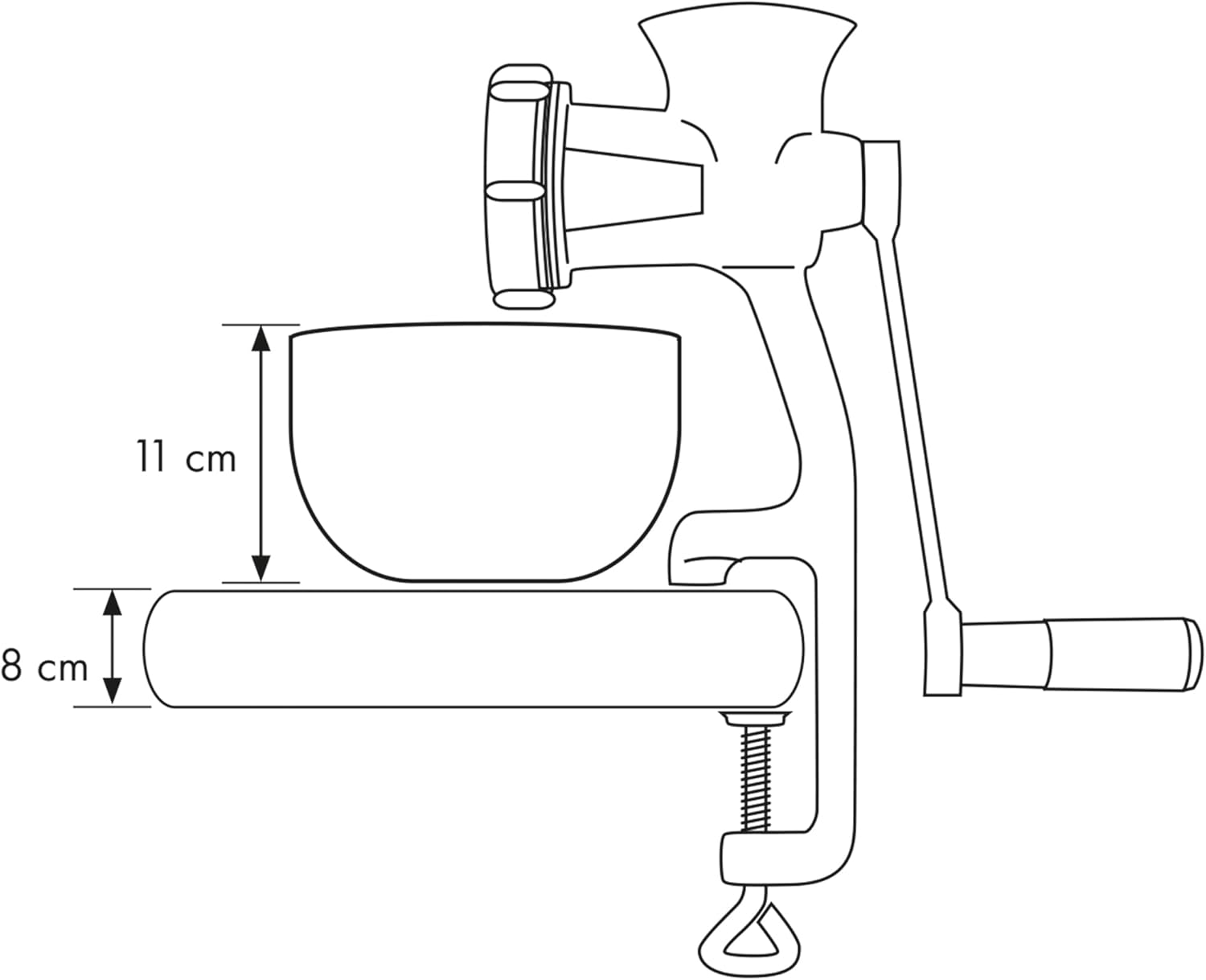 K&uuml;chenprofi Solido Stainless Steel Mincer 2.0 Manual Including 3 Perforated Discs, Biscuit Attachment and 3 Sausage Filling Attachments, with Extra Large Table Clamp 12 X 10 X 40 Cm image number 6