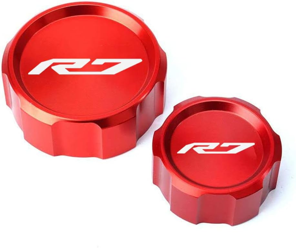 MOWOK for YAMAHA YZF R7 YZF-R7 YZFR7 2021 2022 2023 2024 2025 Motorcycle Accessories Front Rear Brake Fluid Oil Cylinder Reservoir Cover (Red)
