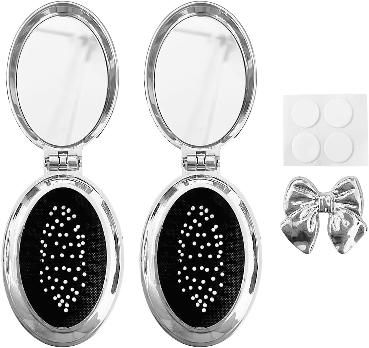 2 Pieces Folding Comb Mirror, Portable Travel Comb, Air Cushion Massage Comb, Daily Hair Care Comb, Women'S Makeup Mirror Comb image number 5