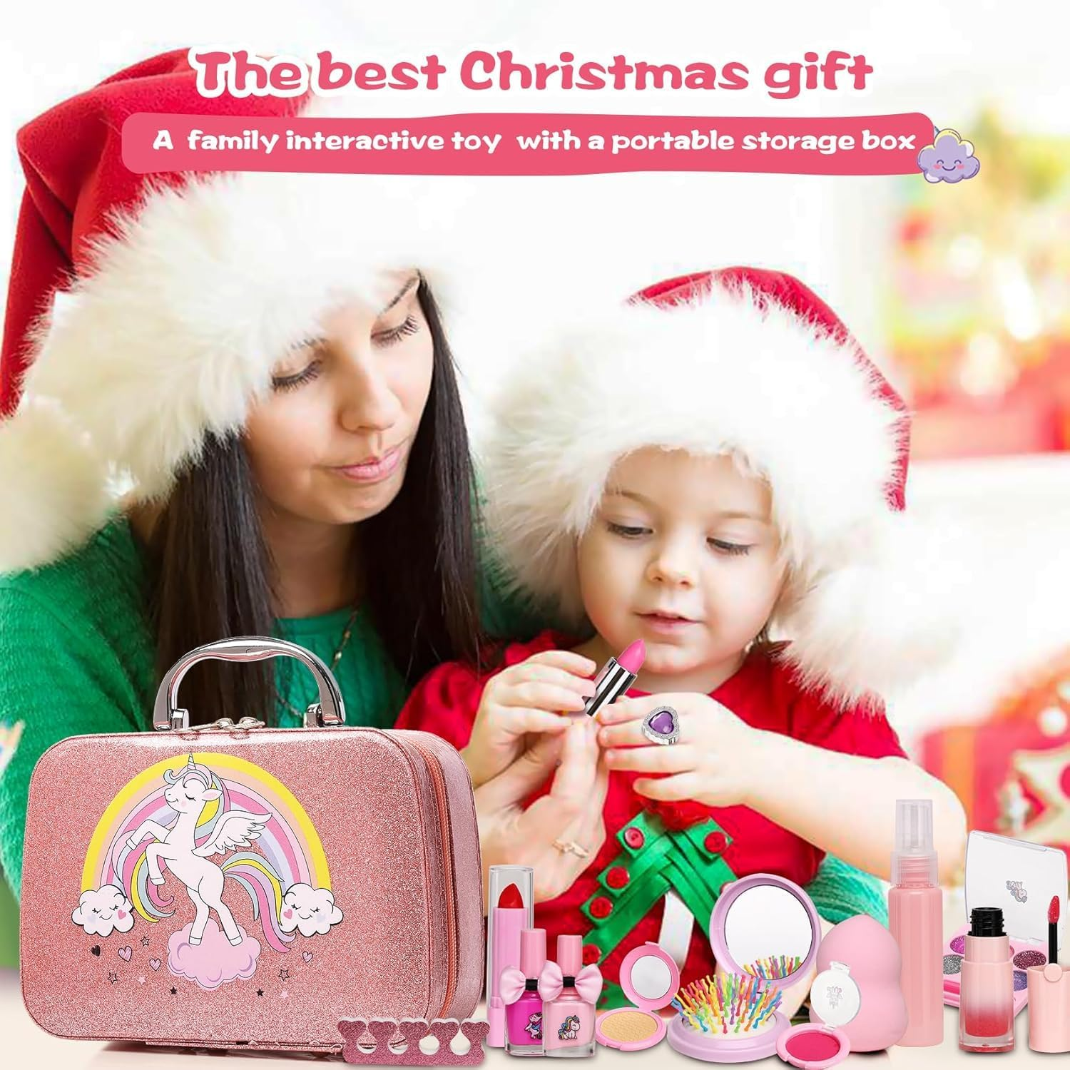 Kids Washable Makeup Girls Toys,Real Little Girl Make up Sets,Toddler Makeup Kit for Kid Children Princess Christmas Birthday Gifts Toys for 5 6 7 8 9 10 Year Old Girls image number 6