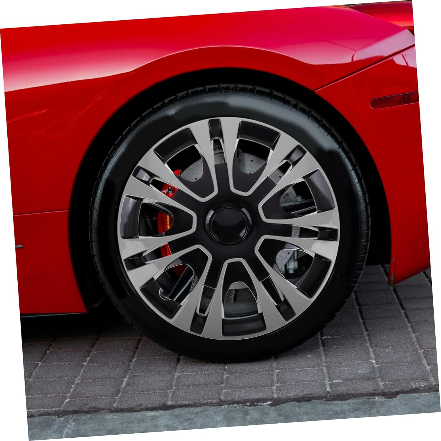 GETAJGHSD 13-Inch Silver Car Wheel Cover Hub Cap Universal Fit Vehicle Rim Replacement Auto Tire Hubcaps for Cars Automotive Accessories image number 5