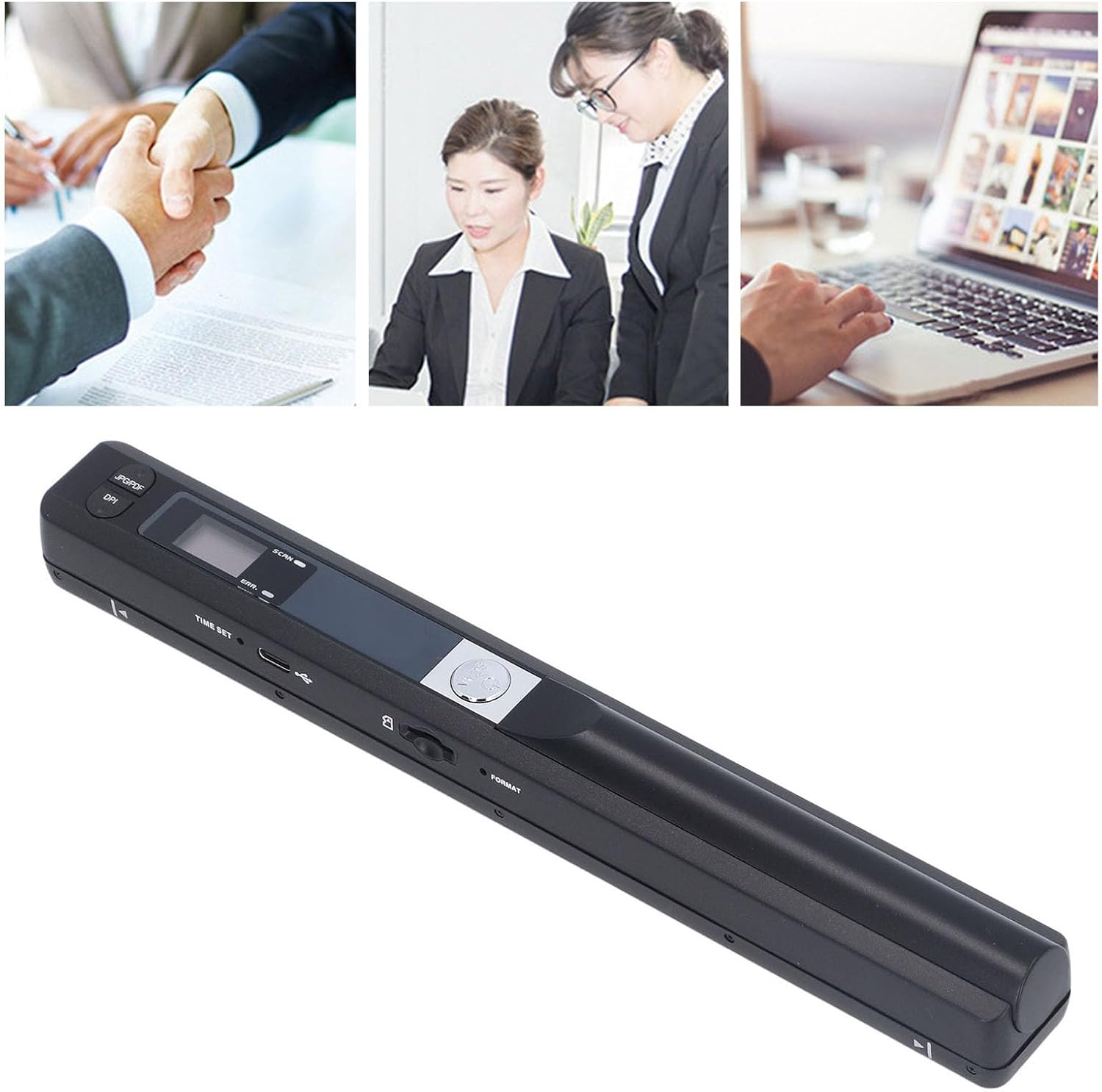 Portable Scanner, 8.27 Inch HD 900DPI Document Scanner for A4 Documents Photo Receipt, Color Mobile Handheld Scanner Wand for Home Travel Office (Black) image number 4