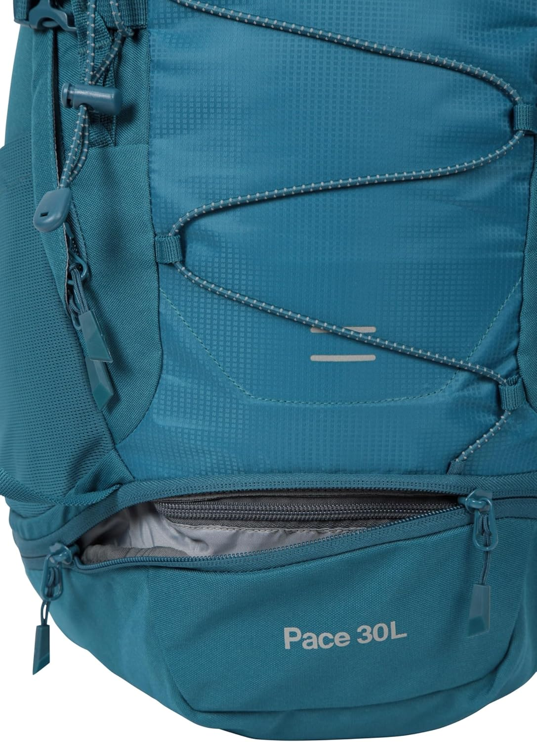 Mountain Warehouse Pace 30L Rucksack - Hydration Compatible Backpack, Airflow Back System Rucksack, Packaway Rain Cover - for Travelling, Camping, Hiking - Grey image number 3