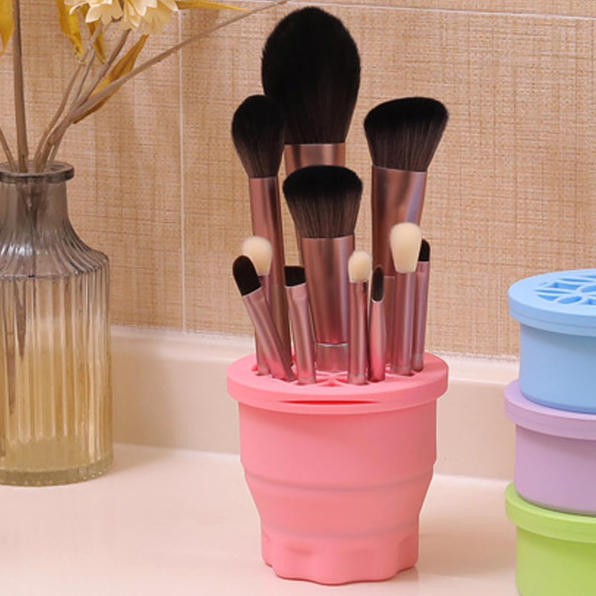 Enwye Silicone Makeup Brush Cleanerfoldable Cleaning Bowl for Makeup Brushes and Sponges image number 5
