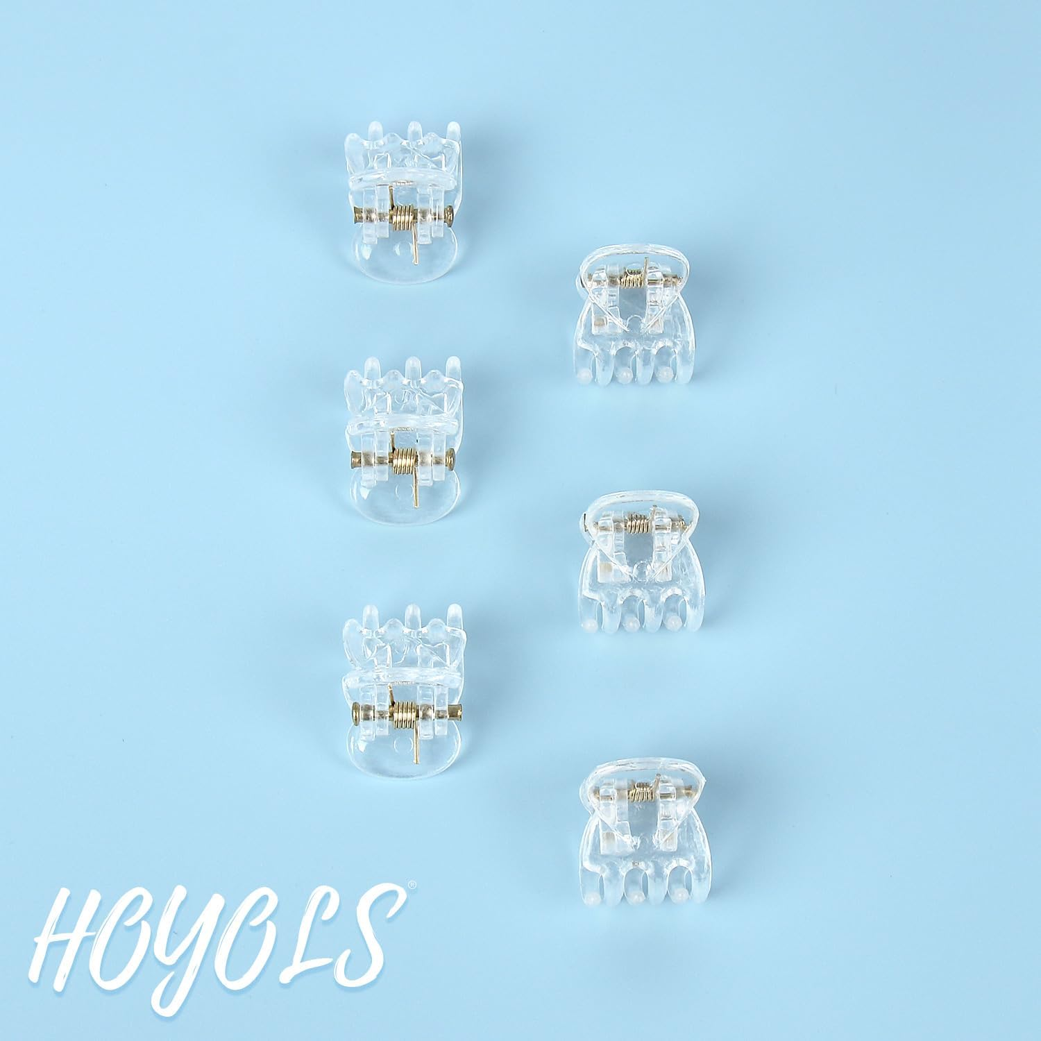 Hoyols Clear Small Hair Clips, Mini Claw Clips for Hair Strong Grip Plastic Tiny Jaw Cute Accessories No Slip for Women Girl Short Thick Hair 48 Pcs - Black image number 3