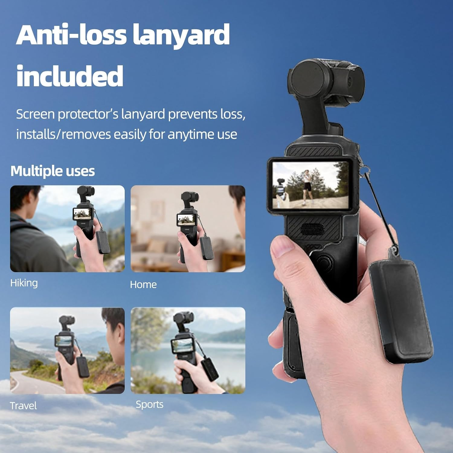 Pocket 3 Case, Soft Silicone Protective Case Compatible with Pocket 3 Creator Combo, Lightweight Creen Protector Grip Cover Accessories - Black image number 6