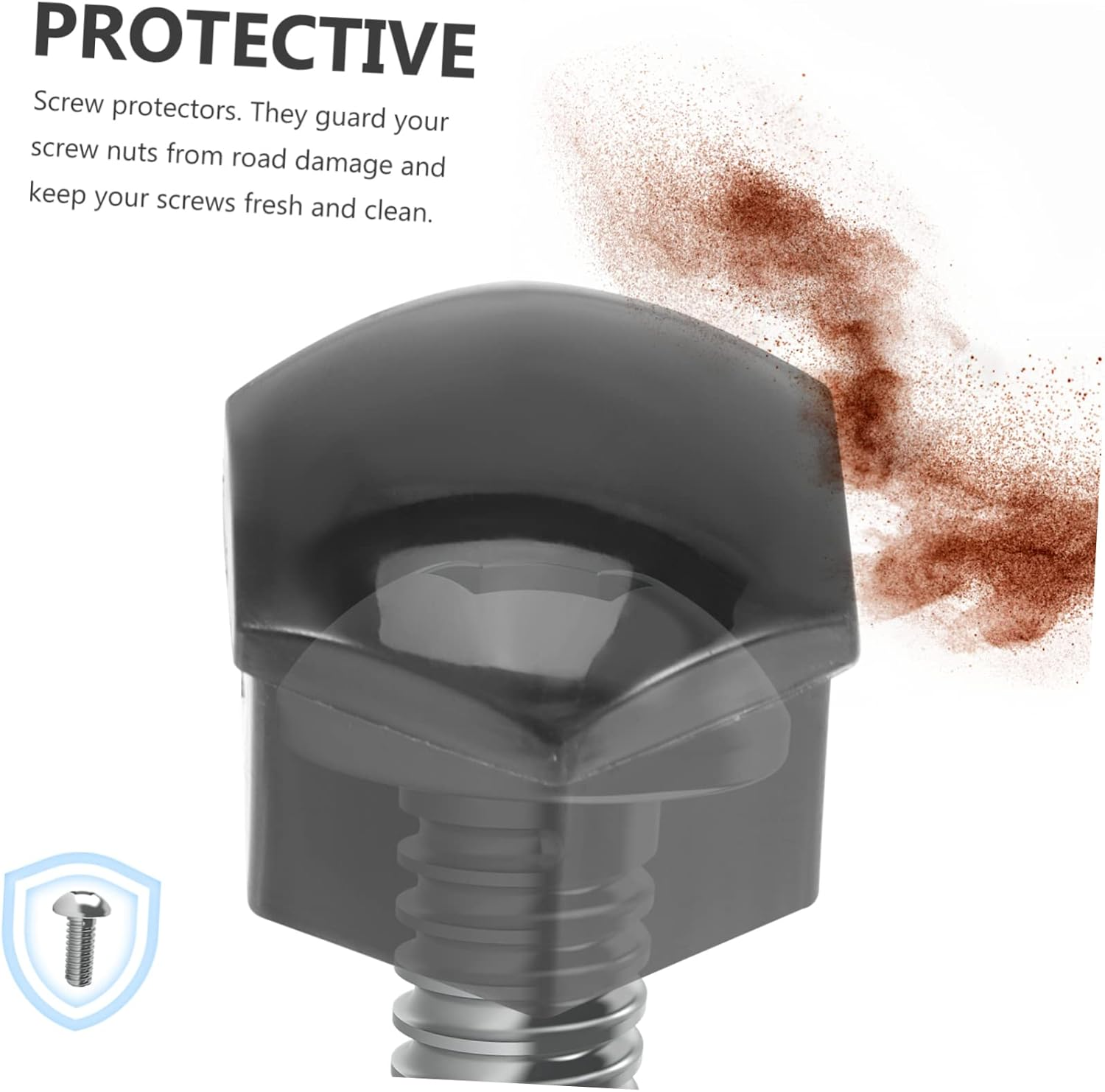 Gatuida 20Pcs Black Lug Nut Covers Wheel Hub Caps Hex Key Tool, 17Mm Car Tire Screw Protection Caps for Automotive Accessories image number 6