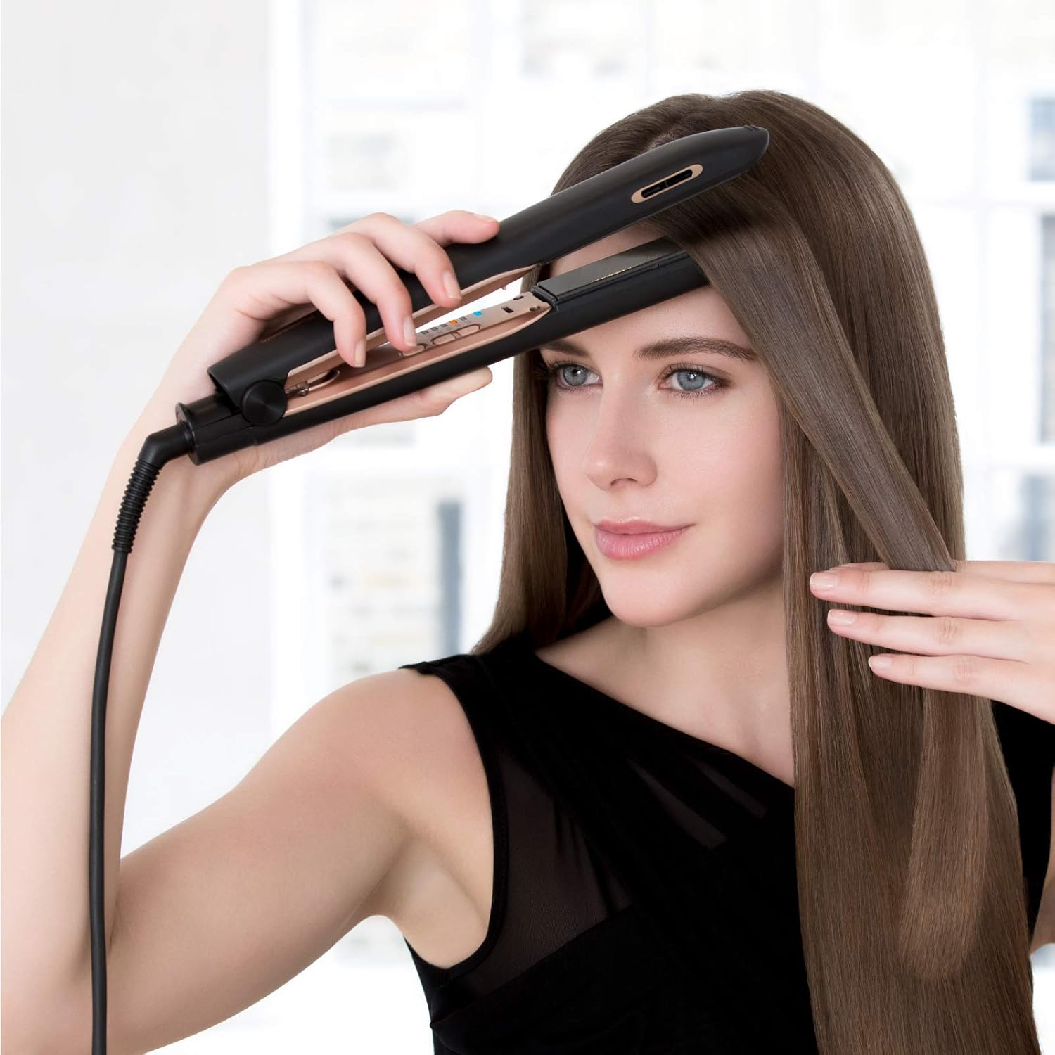 Panasonic EH-PHS9K Hair Straighteners with Nanoe&trade; Technology (Temperature Regulation, 5 Temperature Levels, Black/Rose Gold) image number 5