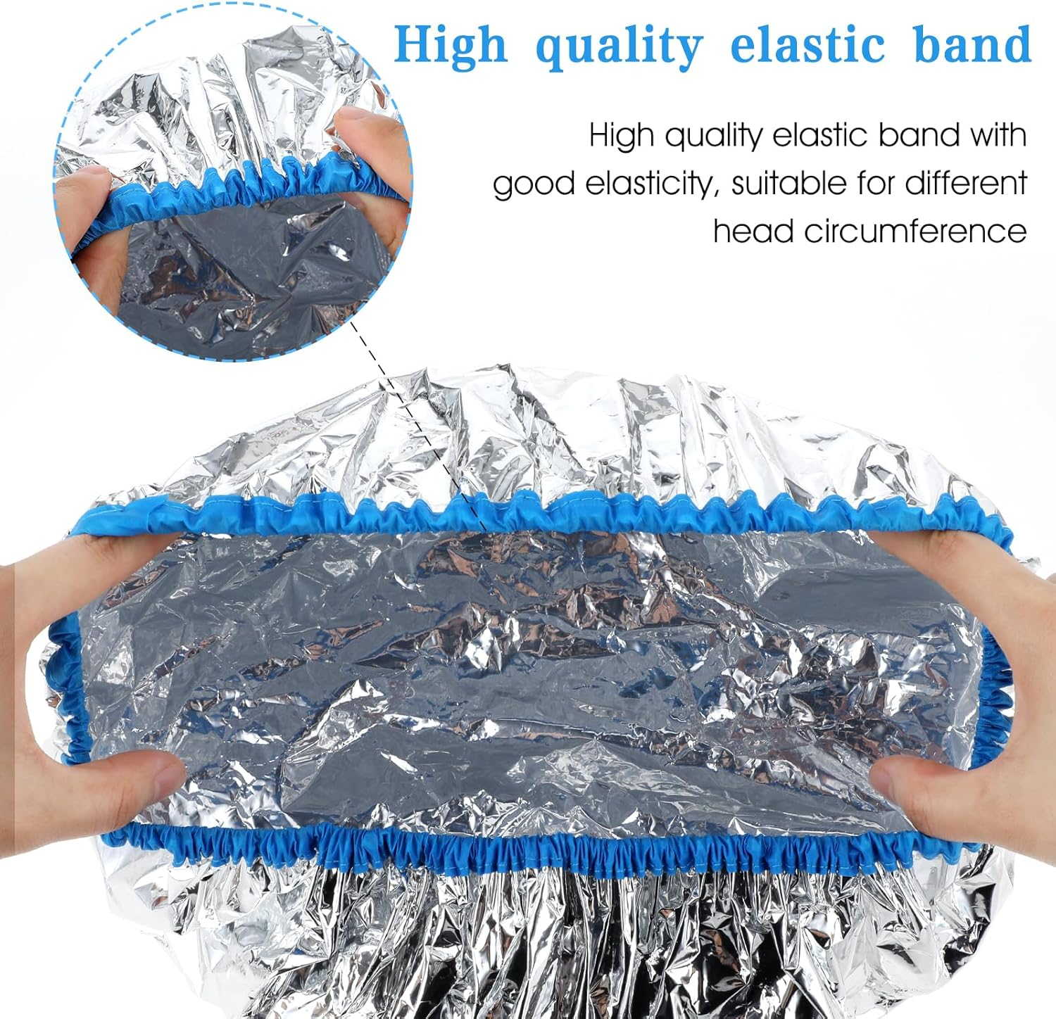 2 Pcs Deep Conditioning Hair Cap Aluminum Foil Heat Cap for Deep Conditioning Thickened Reusable Hair Shower Cap for Hot Oil Treatment Processing Caps for Hair Dyeing Home Salon Use image number 1