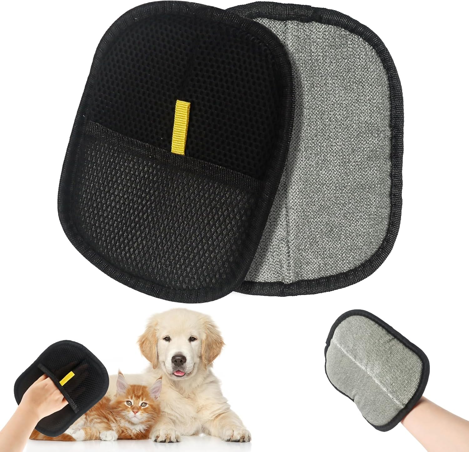 JWTRSVTY 2 X Pet Hair Remover Glove, Antistatic Hair Removal Gloves, Fur Magnet Cats Dogs, Reusable Pet Care Gloves, for Cleaning, Hair Removal and Beauty Purposes