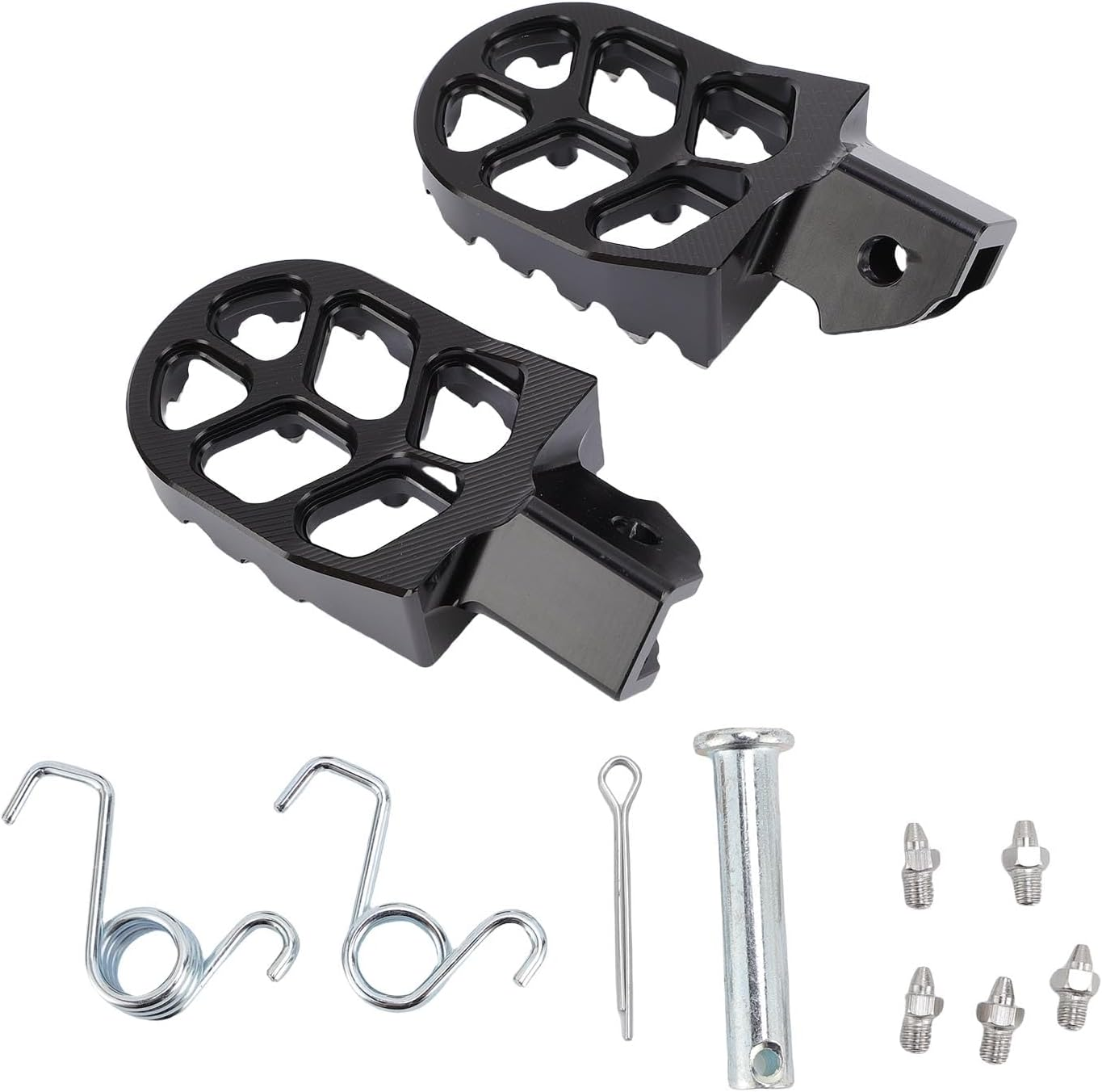 Asixxsix Dirt Bike Foot Pegs, Motorcycle Footpegs Pedals, Aluminium Dirt Bike Footrest for Surron Light Bee X, Motorcycle Rest Pedal Footpegs Replacement (Black) image number 4