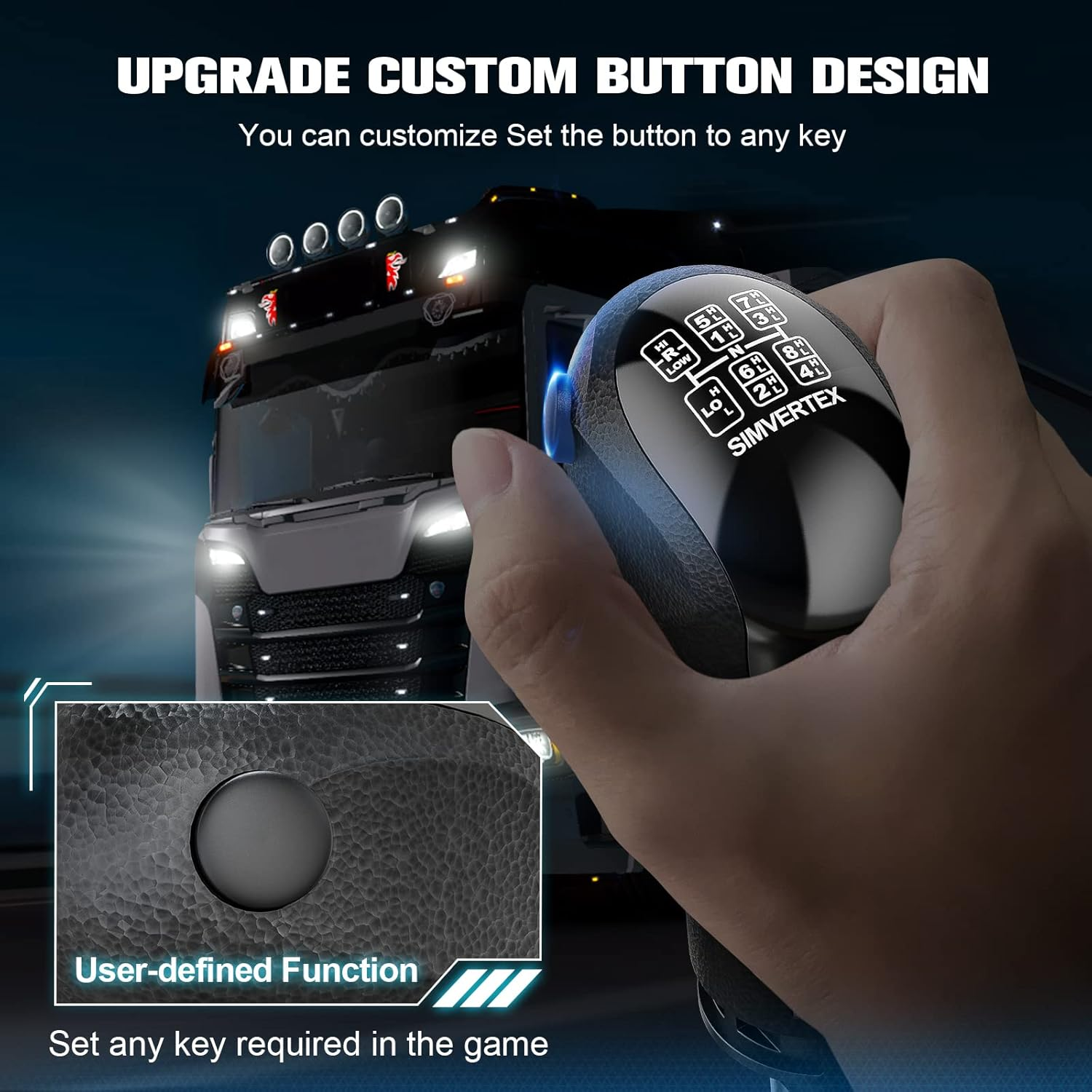 USB Gearshift Knob from a Man Truck ATS ETS for Logitech G29 G27 G25 THRUSTMASTER TH8A Gearshift Shifter Knob for ATS ETS2 Games PC &hellip; image number 3