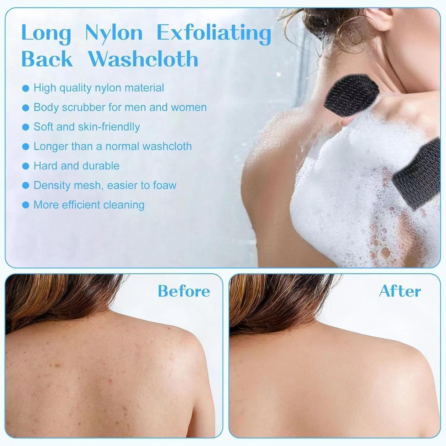 2 Pack African Net Sponge Authentic with Knots, Real Black-Owned African Sponge, Authentic Exfoliator and Body Scrubber, Exfoliating Bath Wash Cloth for Back, Foot, and Scalp, Stretchable and Durable image number 2