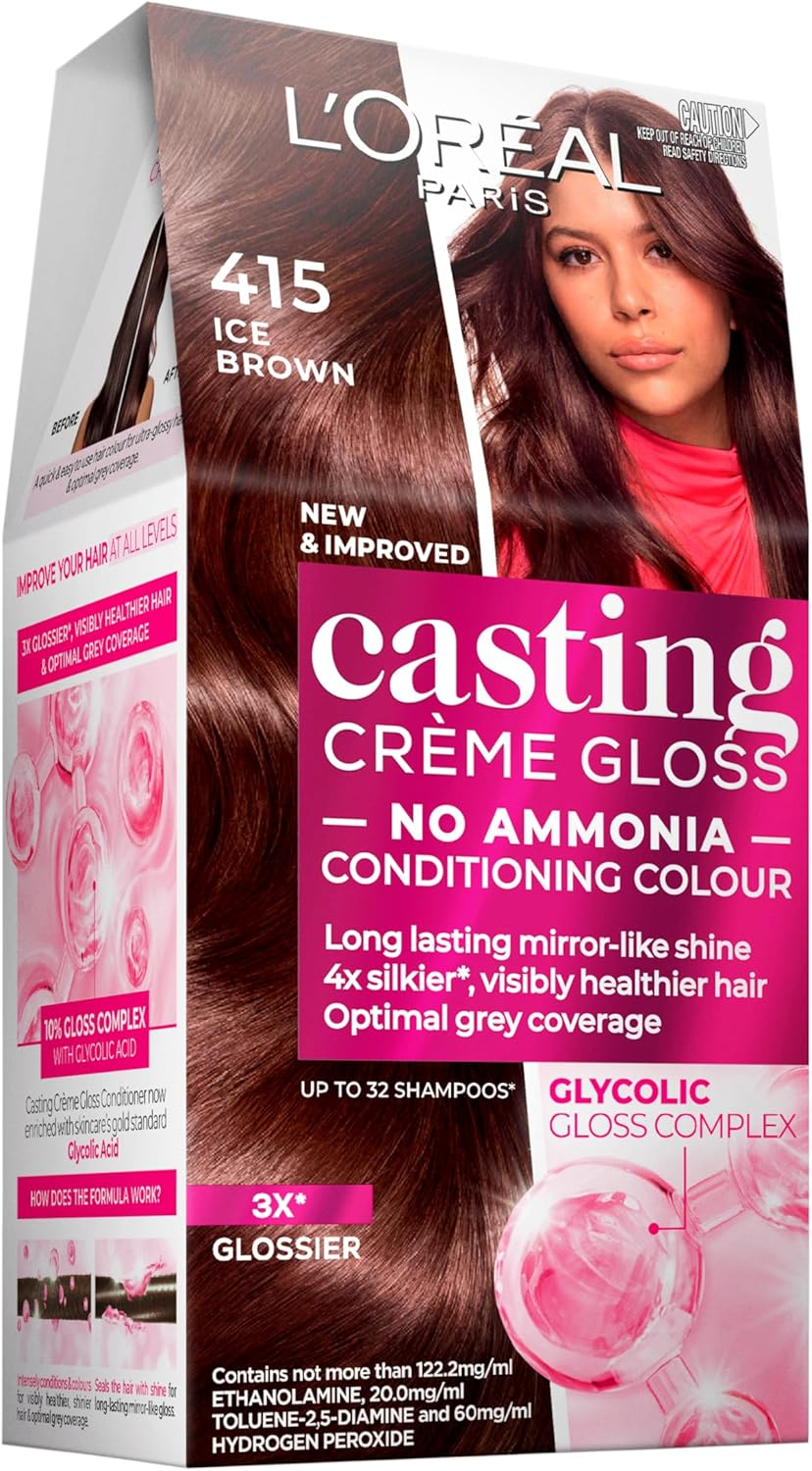 L'Oreal Paris Casting Cr&egrave;me Gloss Semi-Permanent Hair Colour - 415 Iced Brown (Ammonia Free)