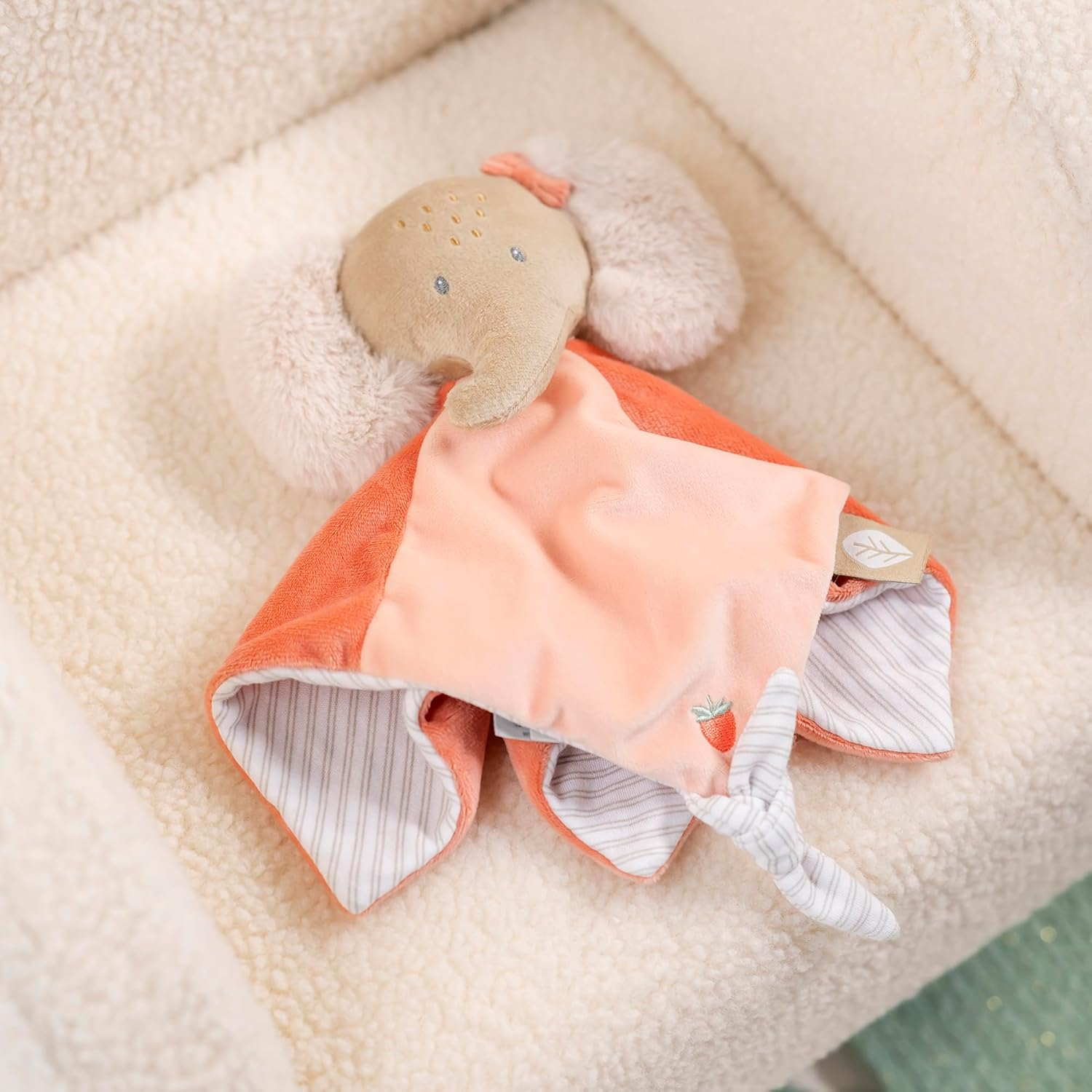 Nattou Comforter Blanket Polyester Elephant Companion from Birth Approx. 40 Cm Flo, Oli & Ernest, Oli Pink image number 5
