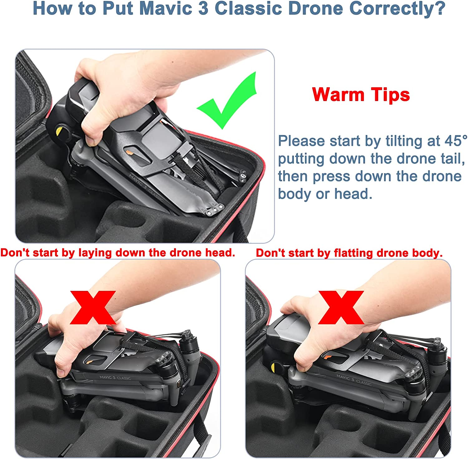 RLSOCO Hard Case for DJI Mavic 3 Classic/Mavic 3 / Mavic 3 Cine Fly More Combo - Fits: Mavic 3 Body,Rc Pro or DJI RC Controller,Batteries,Charger,Propellers image number 6