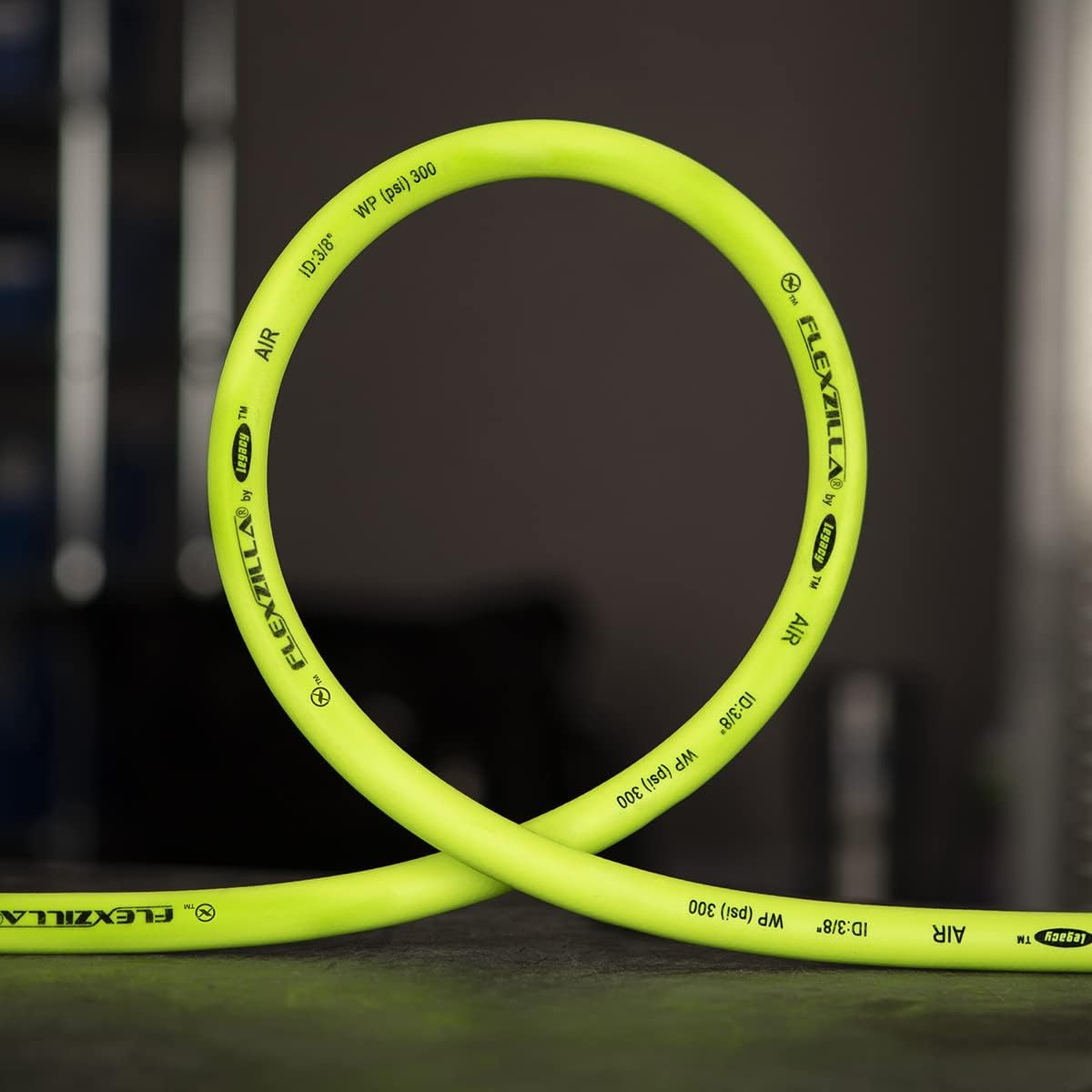 Flexzilla Air Hose, 1/2 In. X 100 Ft., 3/8 In. MNPT Fittings, Heavy Duty, Lightweight, Hybrid, Zillagreen - HFZ12100YW3