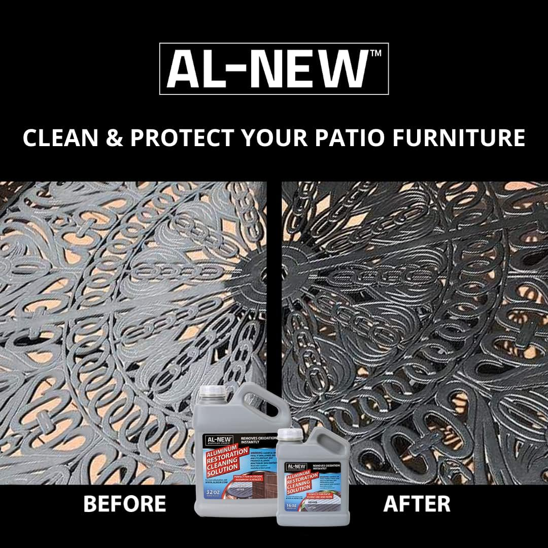 AL-NEW Aluminum Restoration Solution | Clean + Restore + Shine + Polish Garage Doors, Window Frames, Patio Furniture, and Stainless Steel (32 Oz.) image number 3