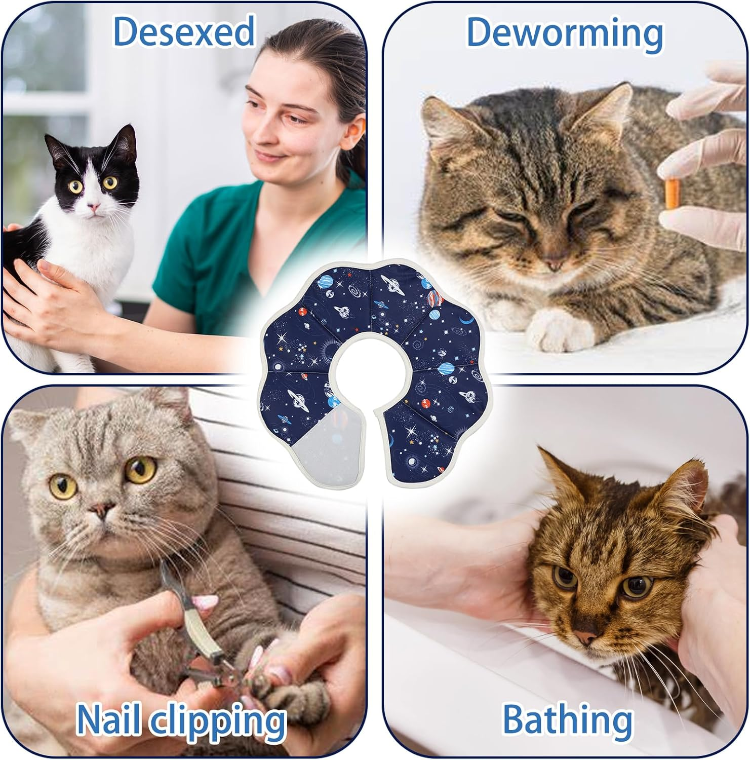 Adjustable Cat Collar, Soft Foldable, 19-25Cm Collar, M image number 3