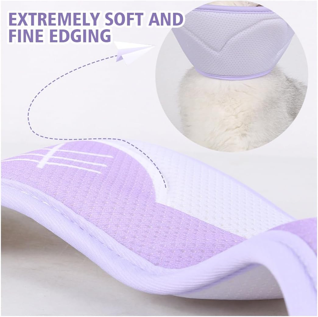 Cat Cone Collar Soft to Stop Licking and Scratching Adjustable Elizabethan Collars Pet Recovery Collar for Kitten Prevent from Licking Wounds (Purple, L) image number 4