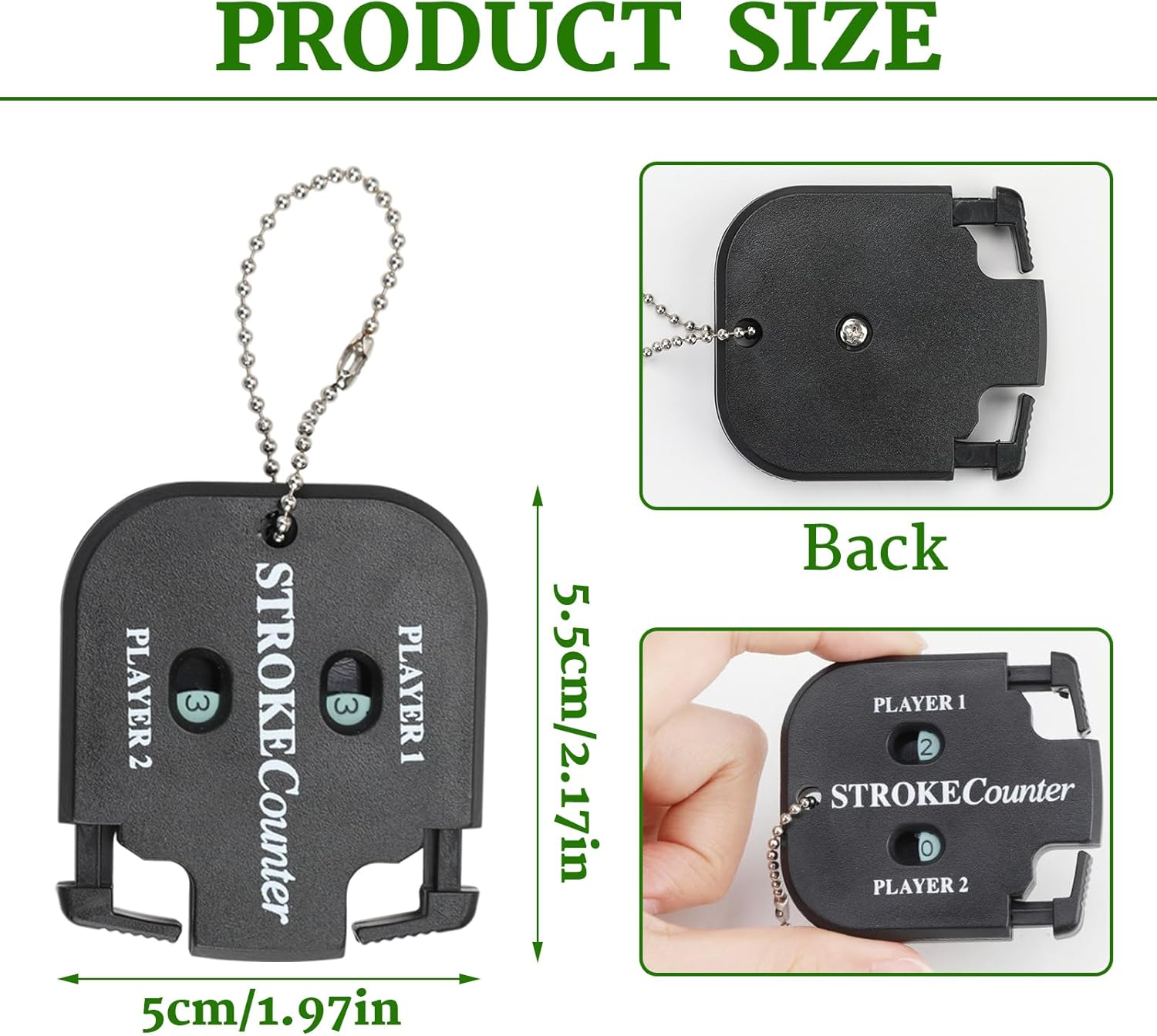 2 Pcs Mini Golf Stroke Counters, Two-Digit 2 Players Manual Clicker with Reset Key and Keychain, Portable Golf Score Keeper Tool for Golfers Accurate Outdoor Sports Scoring, Easy-To-Carry Pocket Size image number 2