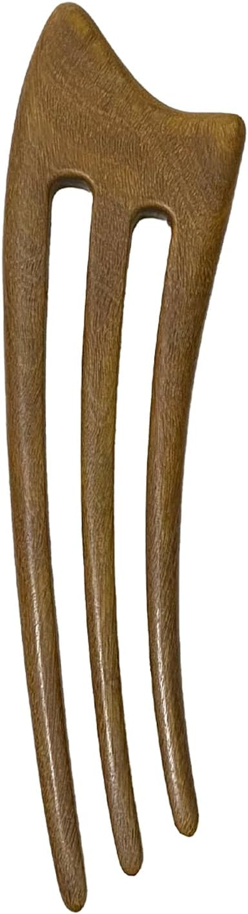 CHOISBEING Wooden French Hair Fork Handmade 3-Prong Hair Stick for Women Ebony Hair Chopsticks for Buns Chignon Hair Pins Accessory (1-Ebony)