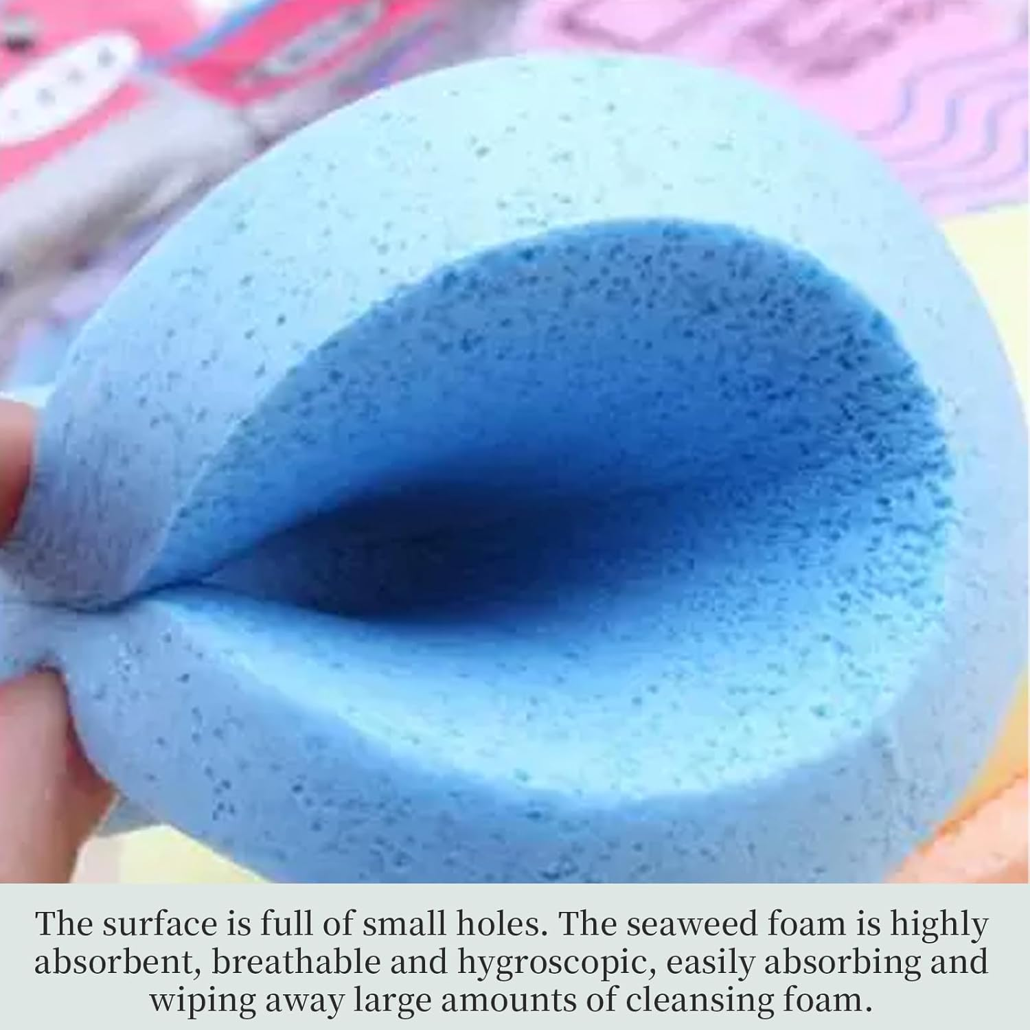 Cleansing Cellulose Sponge Face Wash Makeup Buffer Remover Facial Sponge 6Pcs（Random Color） image number 4