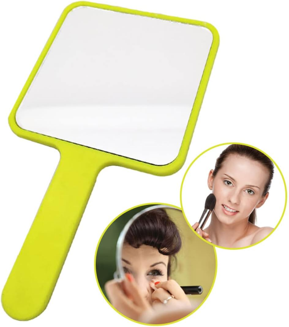 Hand Held Mirror Square Large Makeup Mirror Salon Barbers Hairdressers Tool Rose Home Office Supply image number 6