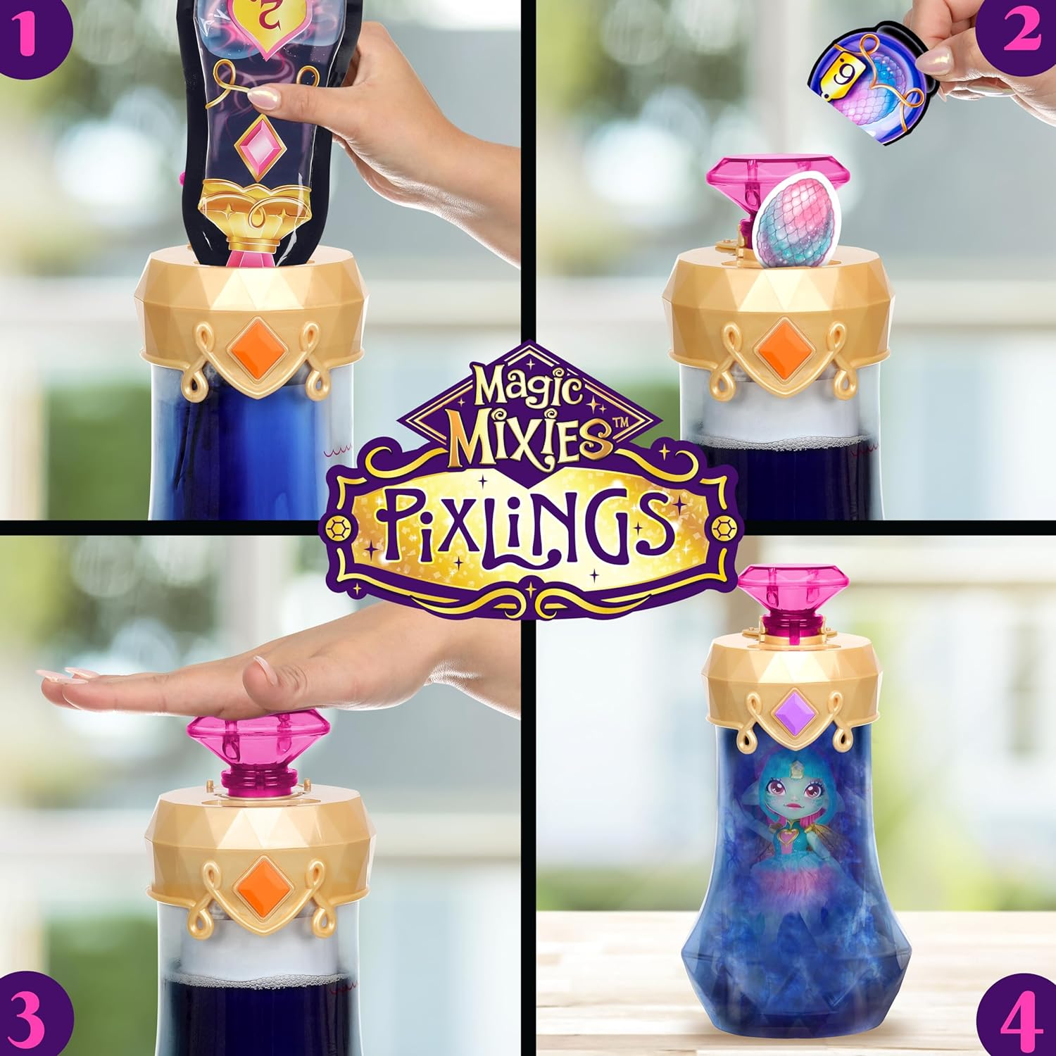 Magic Mixies Pixlings. Amber the Dragon Pixling. the Unicorn Pixling Create & Mix a Magic Potion That Magically Reveals a Beautiful 16.5Cm (6.5") Pixling Doll inside a Potion Bottle! image number 5