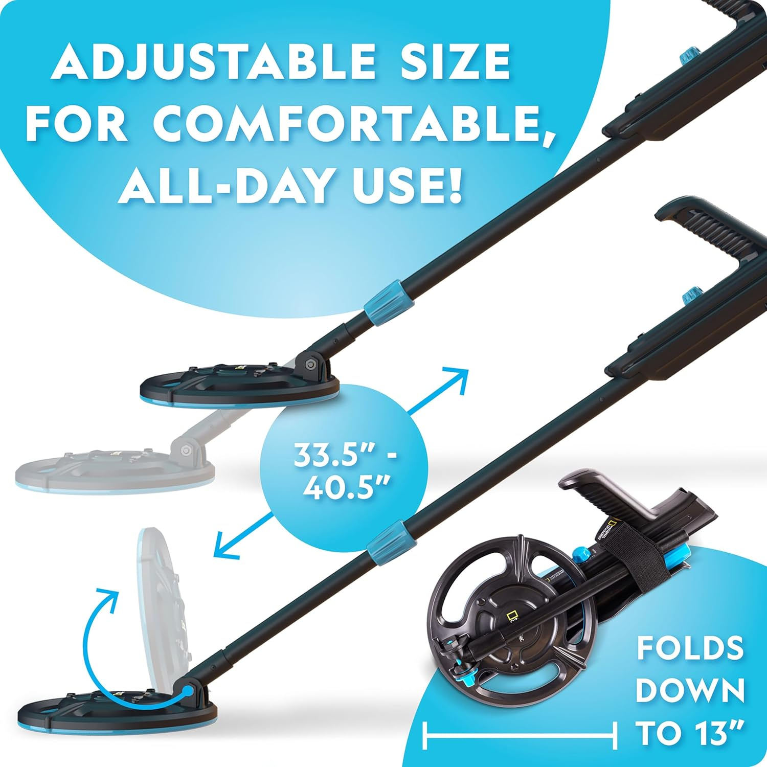 National Geographic Starter Metal Detector Kit for Kids - Metal Detector with 18.8 Cm Waterproof Coil & Trowel, Gold Detector, Beach Metal Detector image number 4