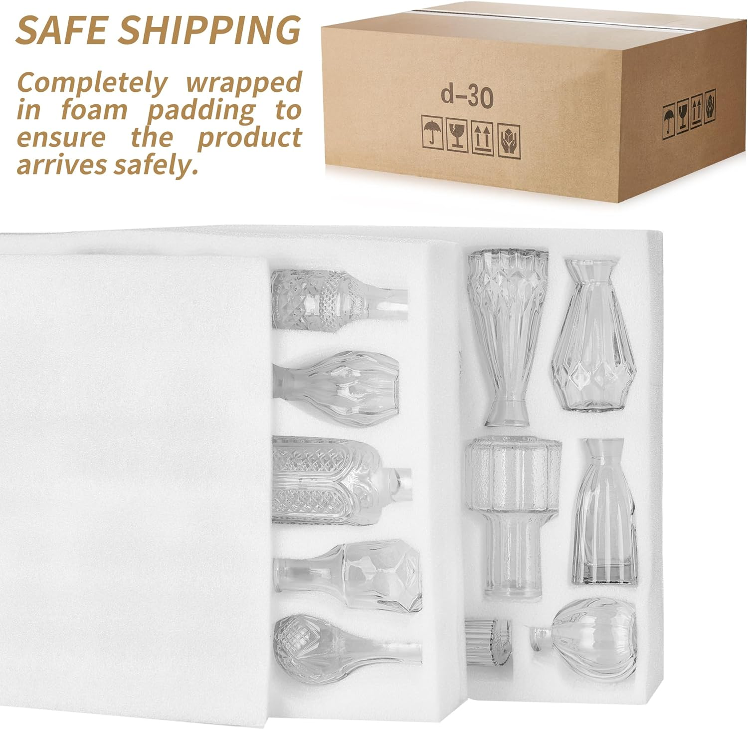 Unbreakable Glass Bud Vase Set of 32 Pcs, Vintage Clear Small Glass Vases for Flowers, Glass Bud Vases in Bulk, Mini Vase for Centerpieces, Wedding, Home Decor and Events image number 6