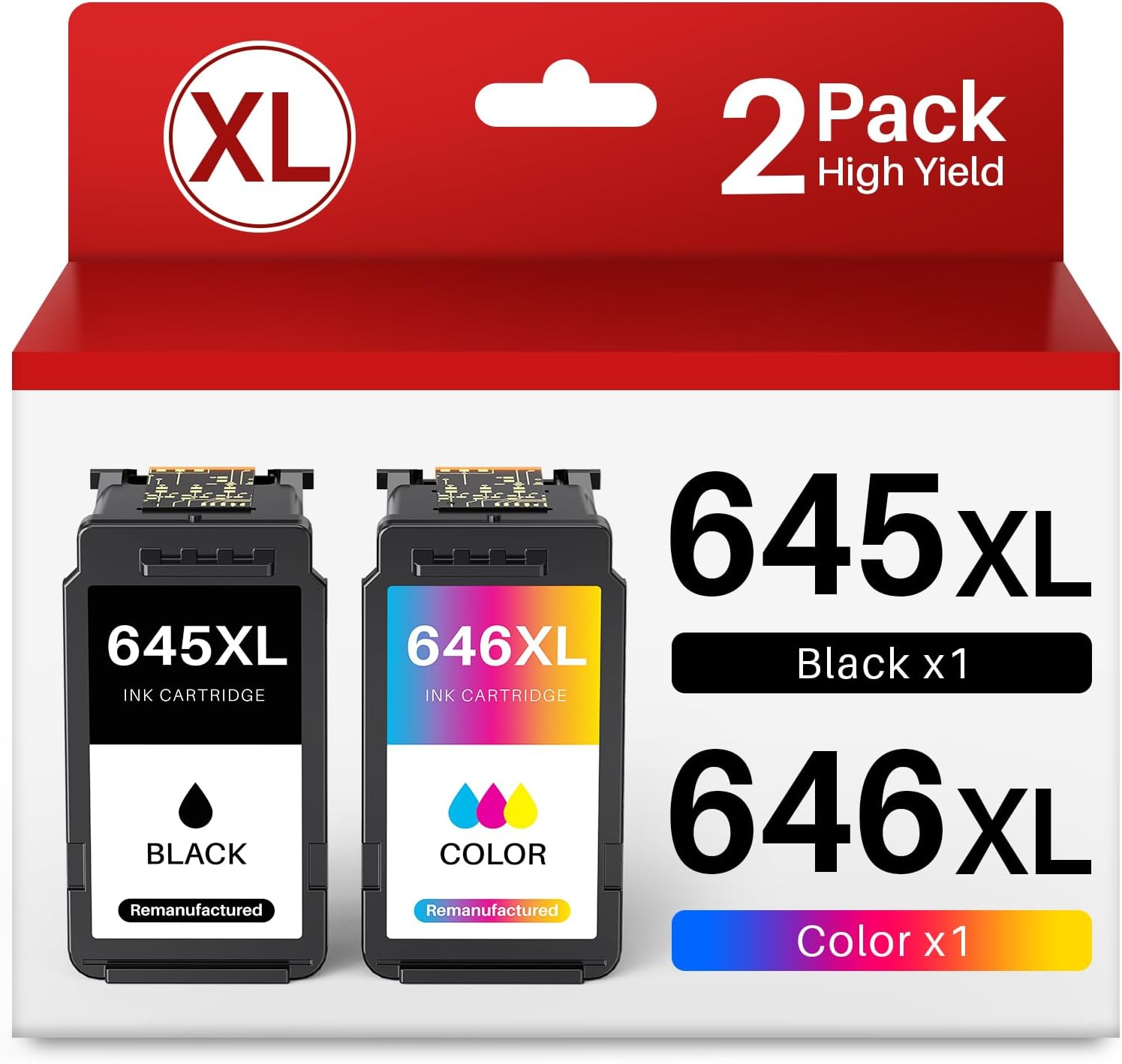 PG645XL CL646XL Compatible Ink Cartridges Replacement for Canon PG-645 & CL-646, 645XL 646XL Combo Pack Use to Canon PIXMA MG2460 MG2560 MG2960 MG2965 TS3160 TS3360 TS3365 TR4560 Printer (2 Pack) image number 5