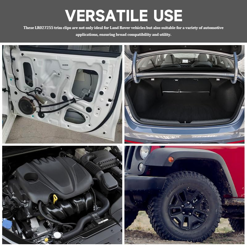 50 PCS Wheel Arch Trim Clips, Front and Rear Wheel Arch Styling Fixing Clips Durable Car Clamps Plastic Push Rivets for Car Fixing, Compatible with Land Rover Evoque and Jaguar