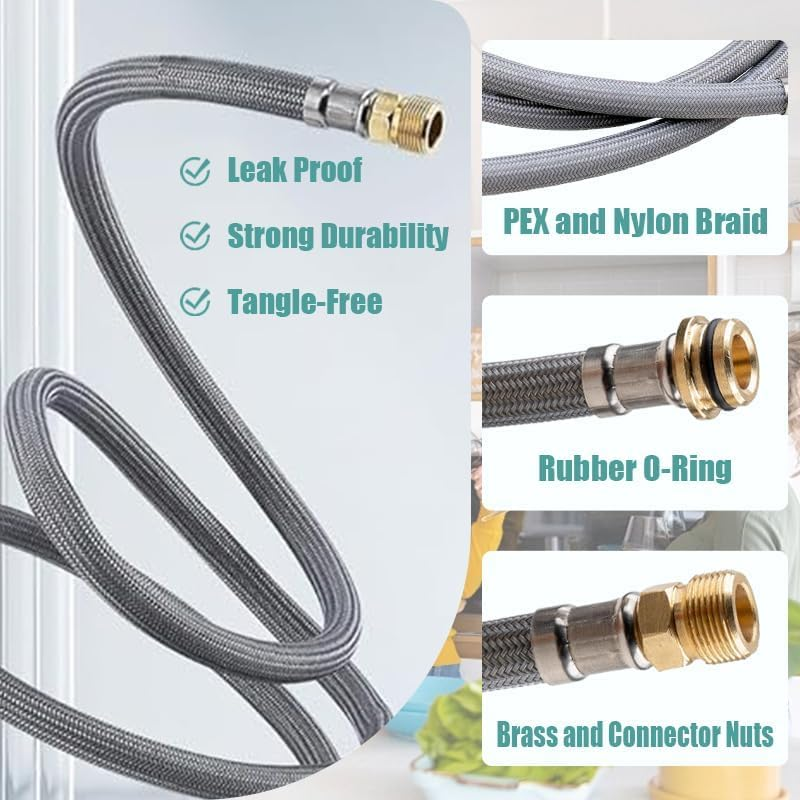 Kitchen Faucet Hose Replacement Parts for Grohe 48293000 Flexible Faucet Hose, Pull-Out Faucet Hose Replacement, Flexible Hose for Pull Out Kitchen Sprayer image number 2